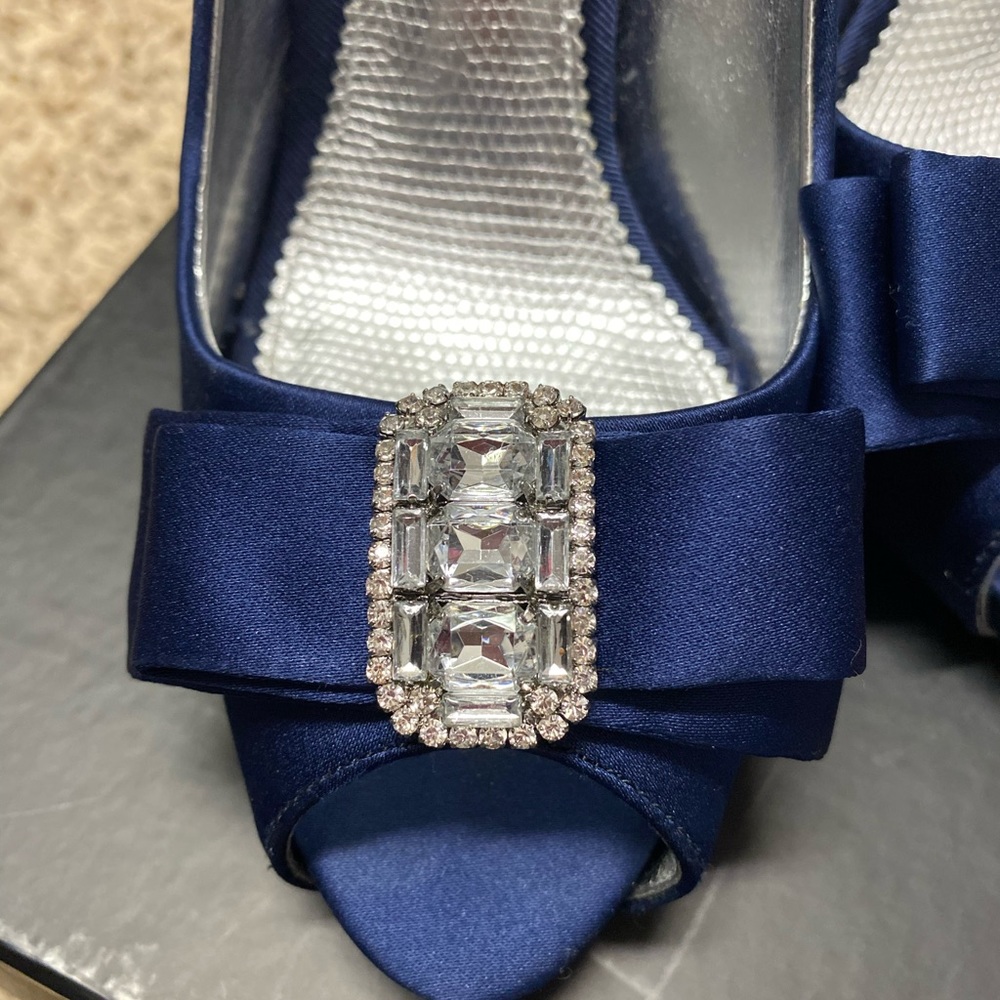Nina Shoes Royal Blue with Brocade